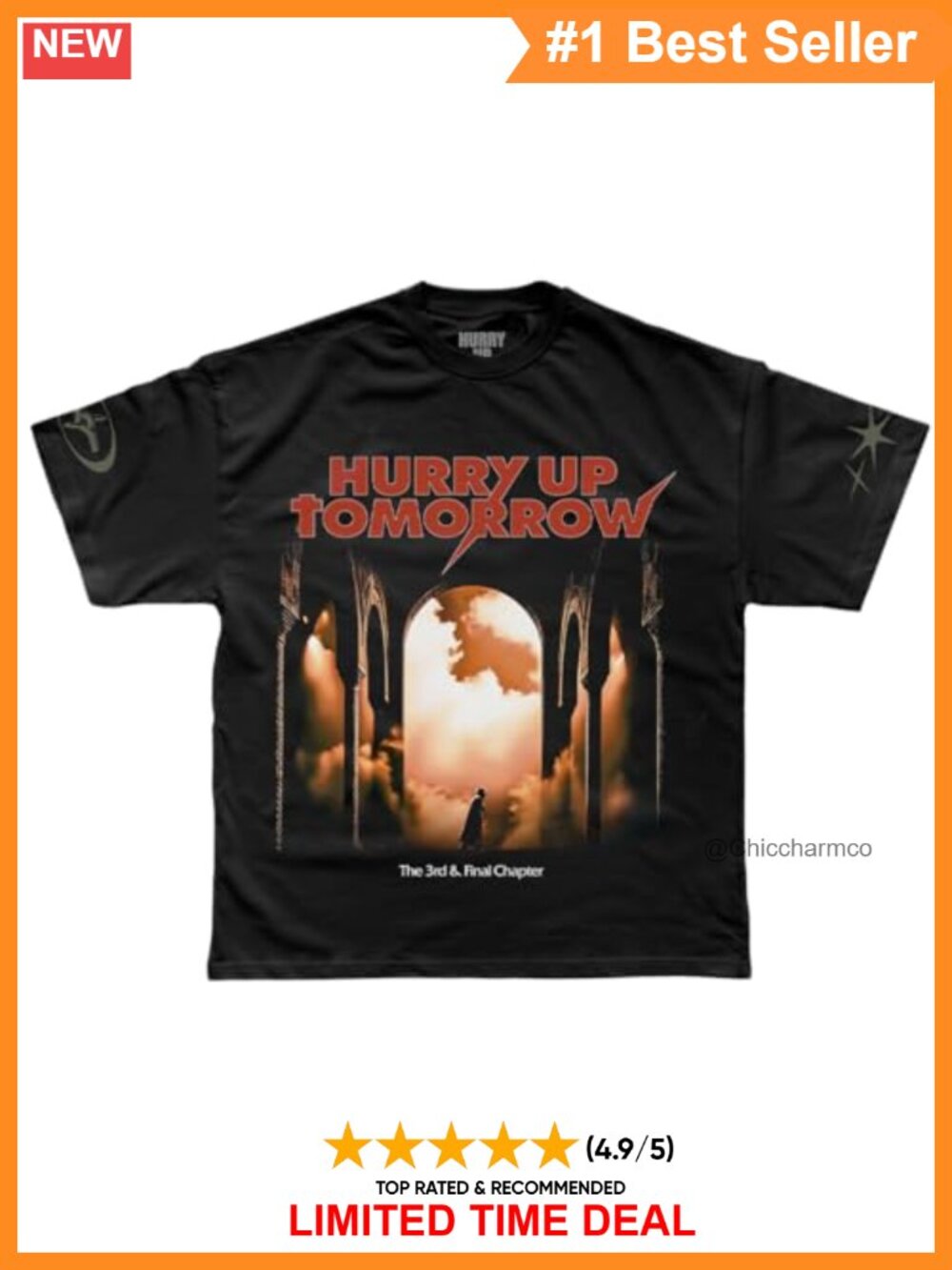 The Weeknd Hurry Up Tomorrow Official T-Shirt Heavyweight Cotton Crew Neck